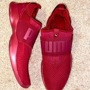 Puma burgundy running shoes